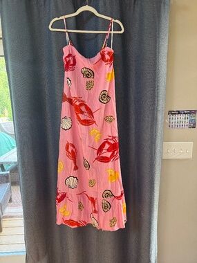 Pink linen lobster dress
